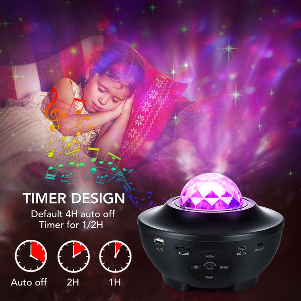 360° Black Starry Night Projector