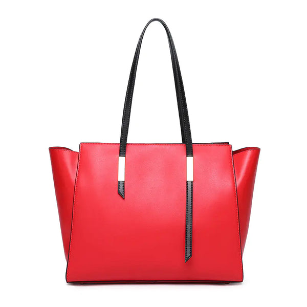 Spacious One-Shoulder Leather Tote